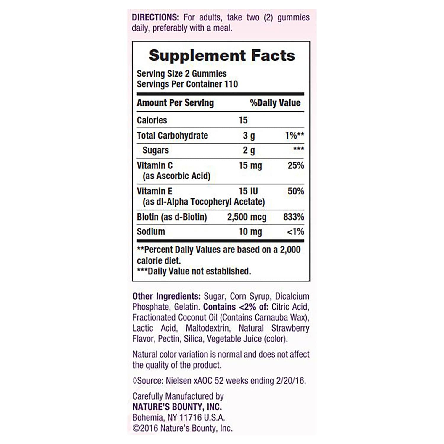 Natures Bounty Cabello,Piel y Uñas ( 230 Gummies )