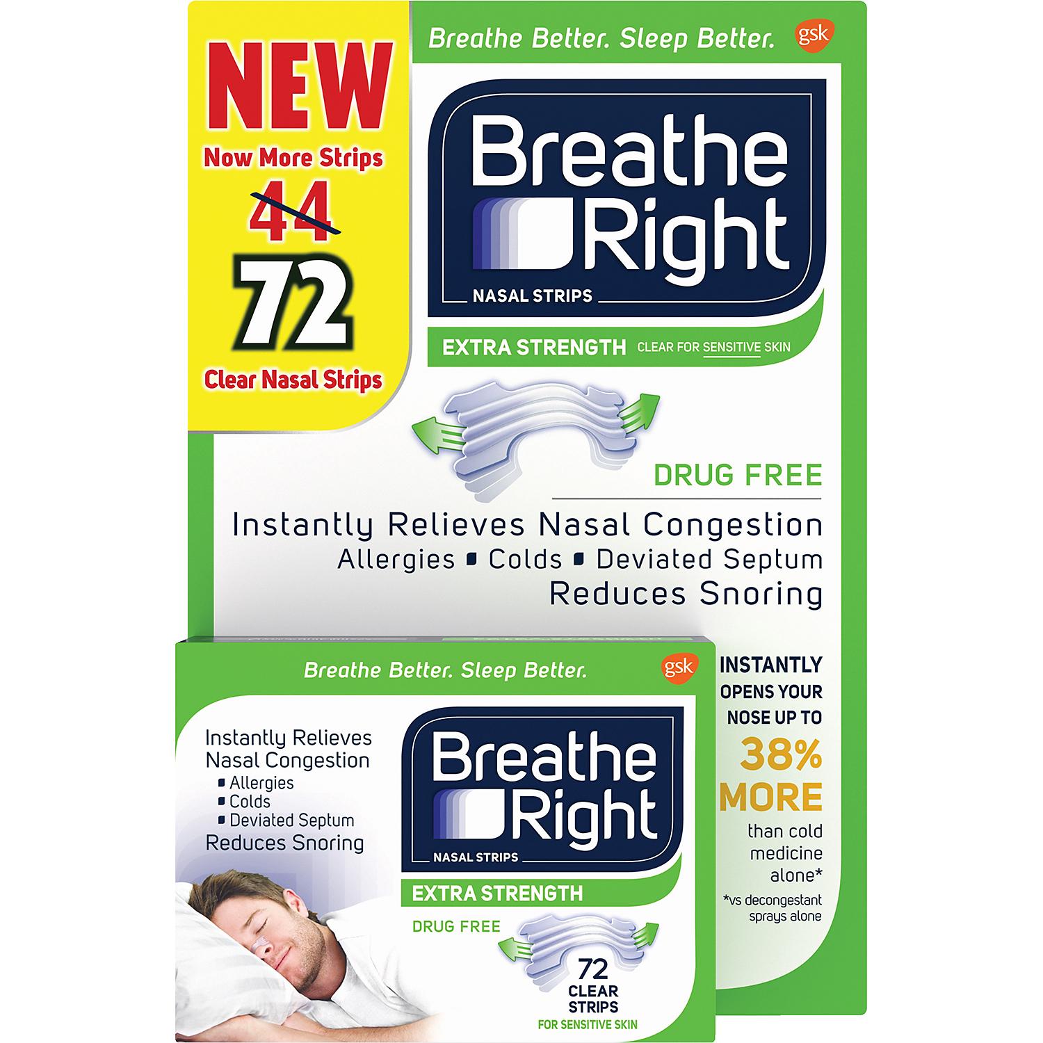 Breathe Right Tiras para dormir ( 72 ) Transparentes