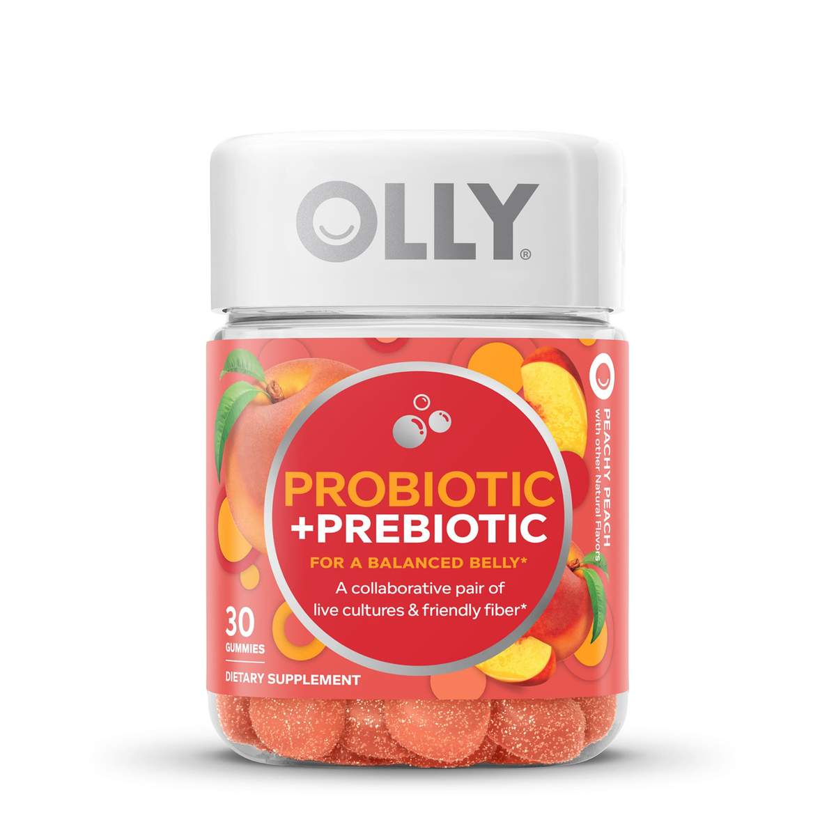 Olly Probiotic + Prebiotic Gummies - Durazno ( 30 )